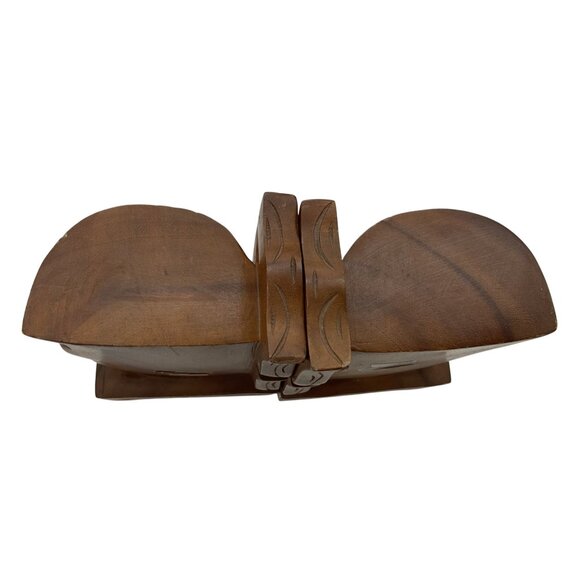 Vtg 1960s MCM Comedy & Tragedy Theatre Bookends Solid Wood by Mirsani 8 x 5 x 3 - Picture 4 of 7